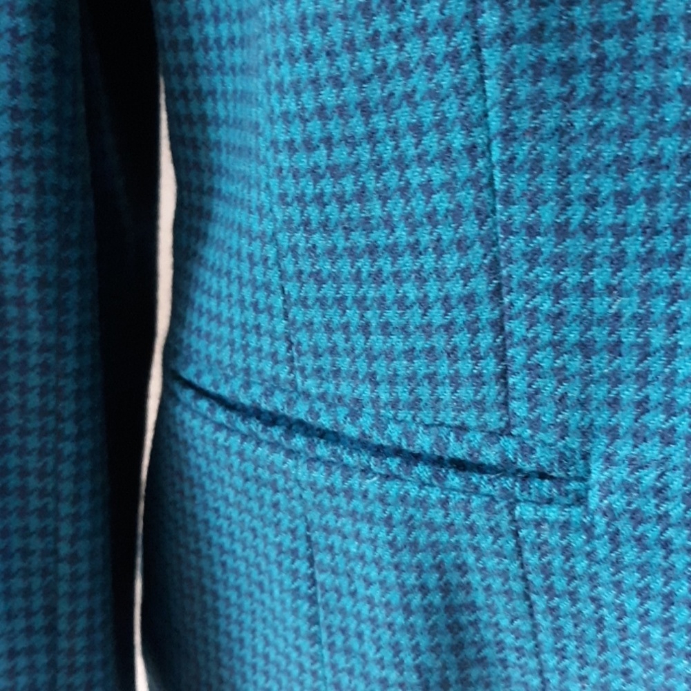 Pendleton Blazer Jacket Houndstooth Teal Vintage - image 3